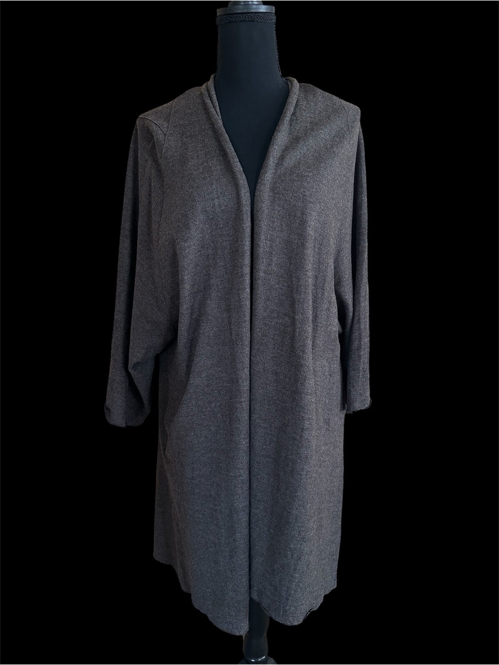 OSKA 100% Wool women’s dark brown oversized cardigan size Medium 8/10 *flaws*